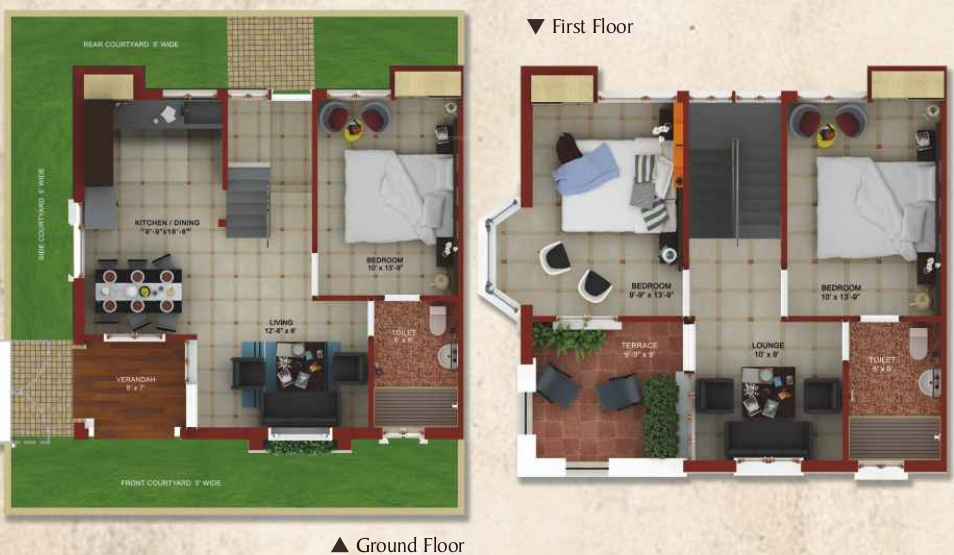 Shri Group Radha Florence Floor Plan (3BHK+2T (1,260 sq ft) 1260 sq ft)