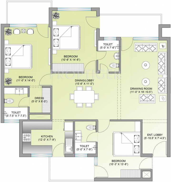 RKM Ishaan Heights (3BHK+3T (1,625 sq ft) 1625 sq ft) RKM Ishaan Heights (3BHK+3T (1,625 sq ft) 1625 sq ft)