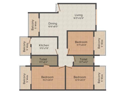 Models Ange Marie (3BHK+2T (1,442 sq ft) 1442 sq ft) Models Ange Marie (3BHK+2T (1,442 sq ft) 1442 sq ft)