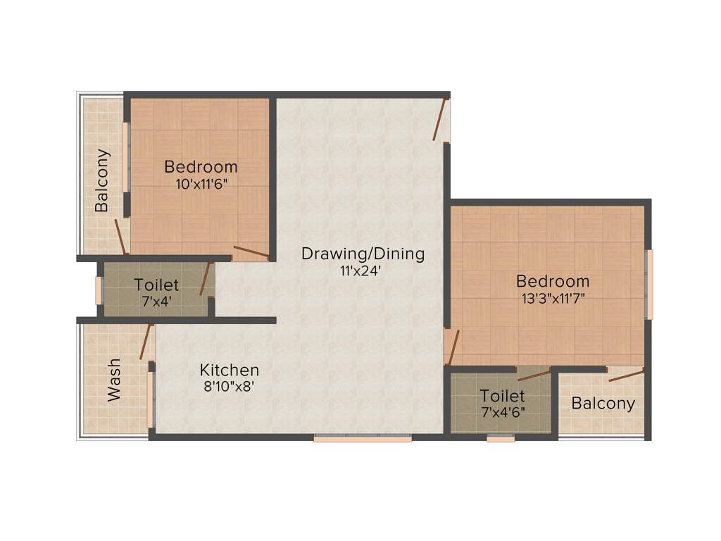 Shree Siddheshwar Pride (2BHK+2T (1,125 sq ft) 1125 sq ft)