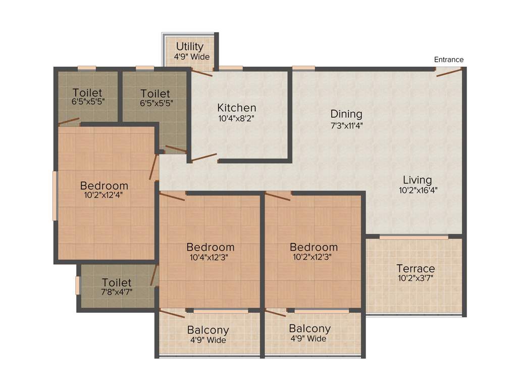 Kurtarkar Excellency (3BHK+3T (1,327 sq ft) 1327 sq ft)