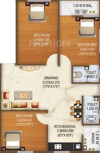 Shree Siddheshwar Chintamani Apartment (3BHK+2T (1,125 sq ft) 1125 sq ft)