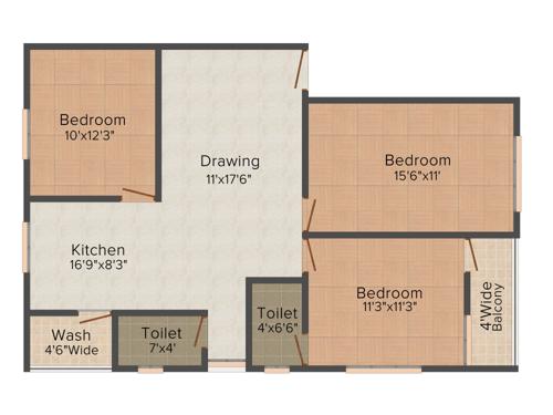 Shree Siddheshwar Lambodhar Apartment (3BHK+2T (1,125 sq ft) 1125 sq ft)