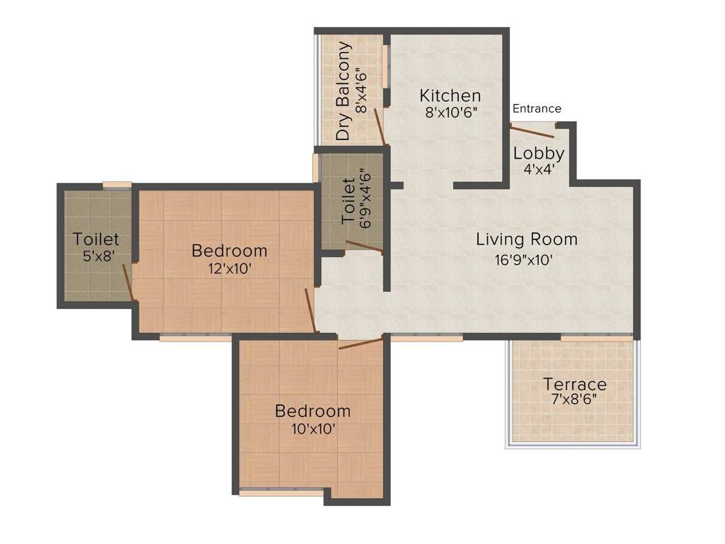 Sukhwani Gracia (2BHK+2T (883 sq ft) 883 sq ft)