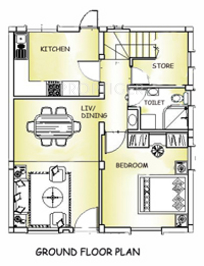 Kayji Real Estate Kayji Residency Villa Lower Ground Floor Plan (3BHK+3T)