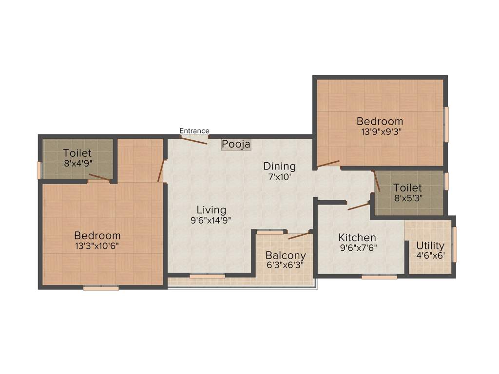 Pricol Swarna Mangal (2BHK+2T (1,133 sq ft) 1133 sq ft)