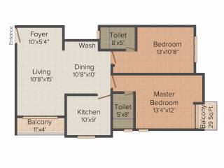 Cordial Casilda (2BHK+2T (1,265 sq ft) 1265 sq ft)