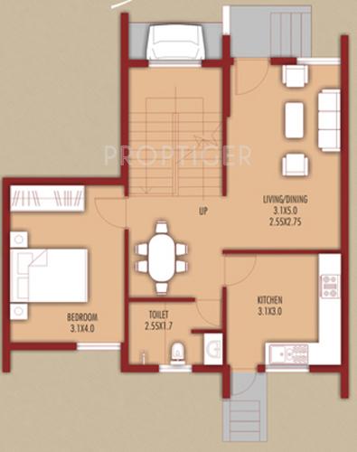 Lower Ground Floor Plan (3BHK+3T) Kurtarkar Real Estate Symphony Villa Lower Ground Floor Plan (3BHK+3T)