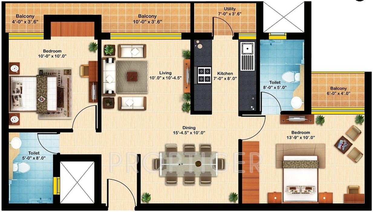 Kubhera Vistas Apartments (2BHK+2T (1,052 sq ft) 1052 sq ft) Kubhera Vistas Apartments (2BHK+2T (1,052 sq ft) 1052 sq ft)