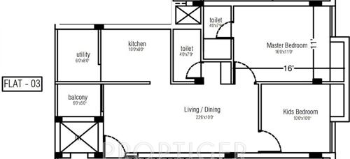 AV Properties India Grandeour (2BHK+2T (983 sq ft) 983 sq ft)