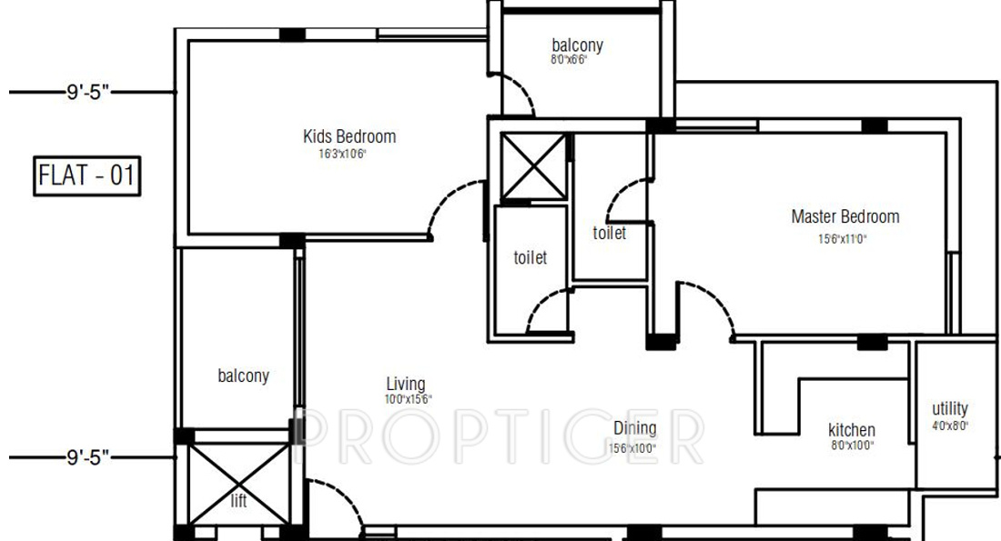 AV Properties India Grandeour (2BHK+2T (1,301 sq ft) 1301 sq ft)
