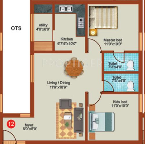 AV Properties India Hi Field (2BHK+2T (907 sq ft) 907 sq ft)