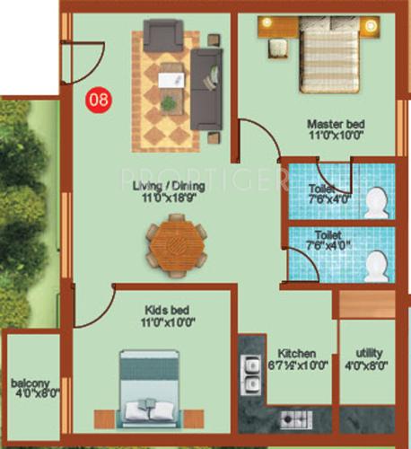 AV Properties India Hi Field (2BHK+2T (912 sq ft) 912 sq ft)