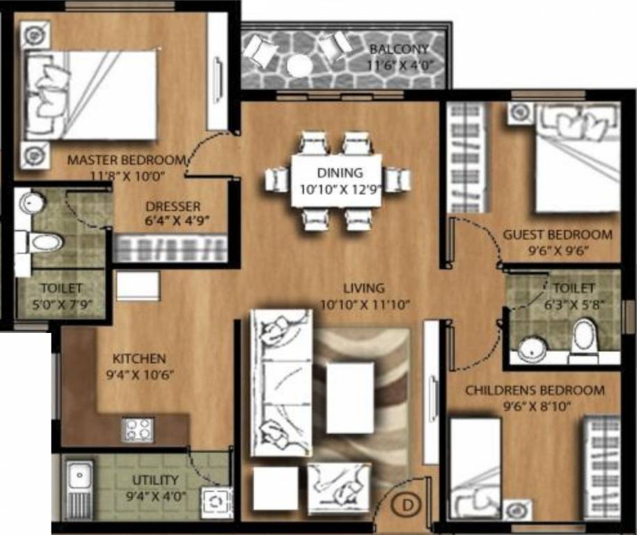 Rakindo Orchids (3BHK+2T (1,076 sq ft) 1076 sq ft) Rakindo Orchids (3BHK+2T (1,076 sq ft) 1076 sq ft)