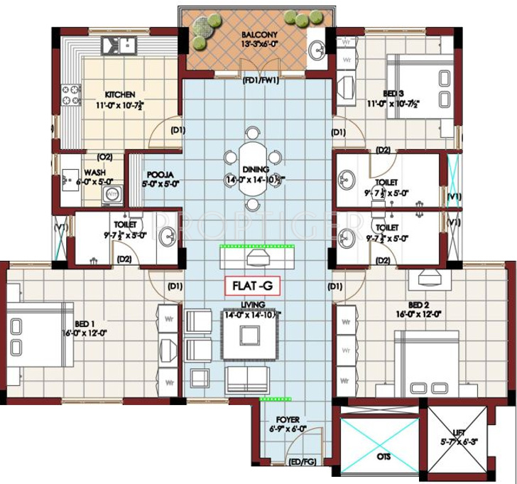 Trishul Akash Malli (3BHK+3T (1,794 sq ft) 1794 sq ft) Trishul Akash Malli (3BHK+3T (1,794 sq ft) 1794 sq ft)