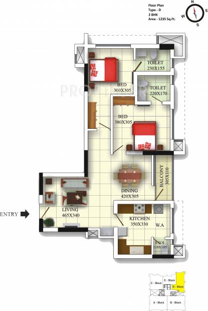 Silver Infranest (2BHK+2T (1,235 sq ft) 1235 sq ft)