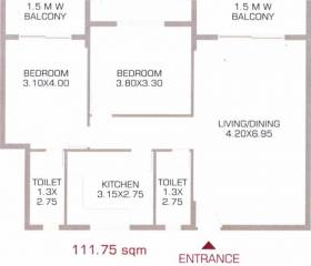 Nanu Sapana Heights (2BHK+2T (1,202.87 sq ft) 1202.87 sq ft)