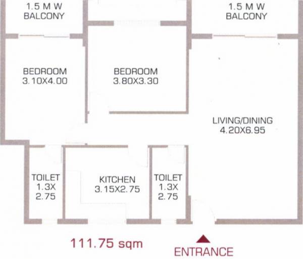 Nanu Sapana Heights (2BHK+2T (1,202.87 sq ft) 1202.87 sq ft)