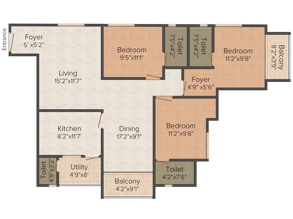 Marutham Royal Wings (3BHK+4T (1,600 sq ft) 1600 sq ft)