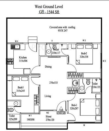 Lord City Cliff (3BHK+3T (1,544 sq ft) 1544 sq ft)