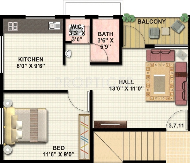 Subhadra Royale Town (1BHK+1T (320 sq ft) 320 sq ft)