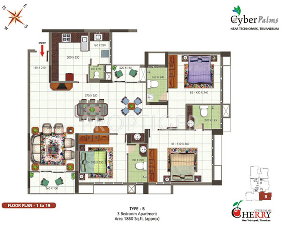 SFS Cyber Palms Cherry (3BHK+4T (1,860 sq ft) 1860 sq ft) SFS Cyber Palms Cherry (3BHK+4T (1,860 sq ft) 1860 sq ft)