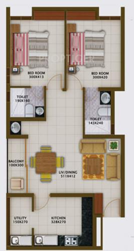 Vishraam Samrudhi (2BHK+2T (1,060 sq ft) 1060 sq ft)