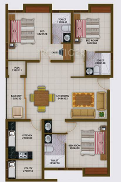 Vishraam Samrudhi (3BHK+3T (1,525 sq ft) 1525 sq ft)