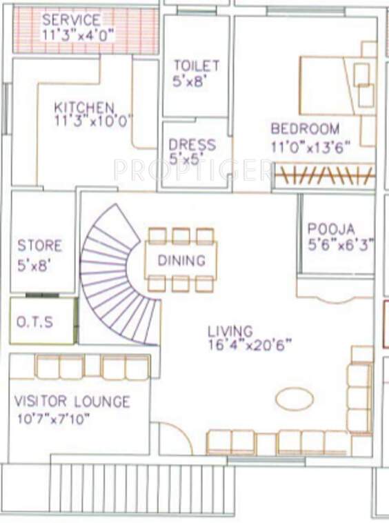 Agni Lakshmi Kripa Villa (4BHK+4T (2,408 sq ft)   Pooja Room 2408 sq ft)