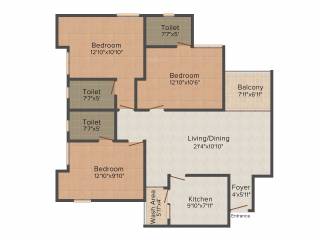 Si Empress Place (3BHK+3T (1,411 sq ft) 1411 sq ft) Si Empress Place (3BHK+3T (1,411 sq ft) 1411 sq ft)