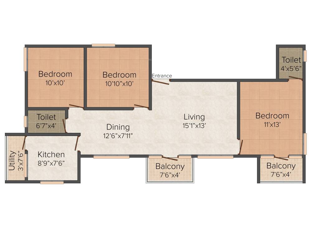 Marutham Castle (3BHK+2T (1,228 sq ft) 1228 sq ft)