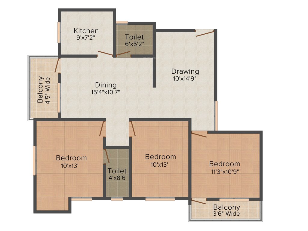 Trellis Royal Manor (3BHK+2T (1,448 sq ft) 1448 sq ft)