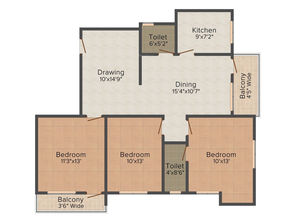 Trellis Royal Manor (3BHK+2T (1,456 sq ft) 1456 sq ft)