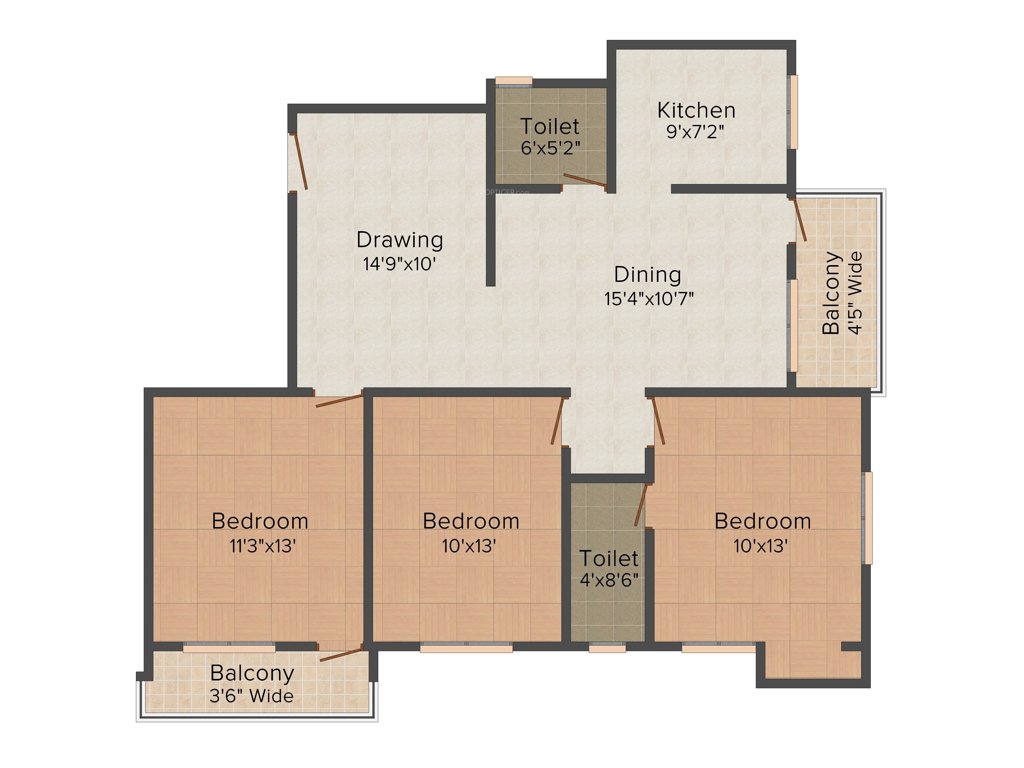Trellis Royal Manor (3BHK+2T (1,478 sq ft) 1478 sq ft)