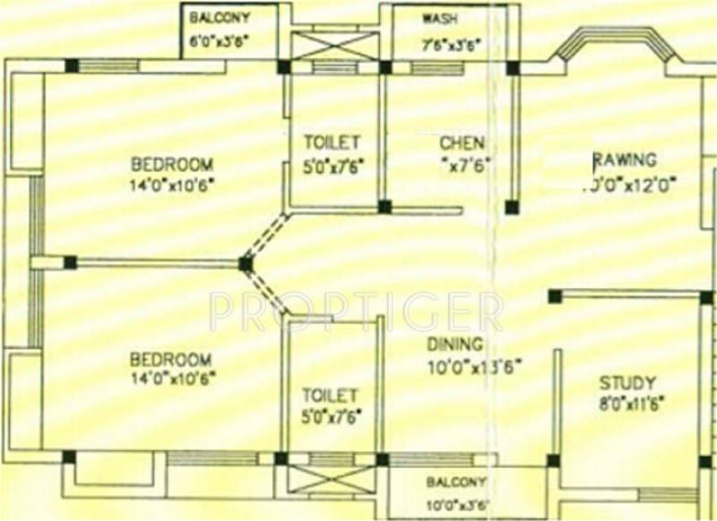 Agni Estates Sruti Lakshmi Floor Plan (2BHK+2T)