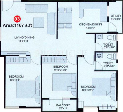 Metro Sri Sanjeeve Enclave (3BHK+2T (1,167 sq ft) 1167 sq ft) Metro Sri Sanjeeve Enclave (3BHK+2T (1,167 sq ft) 1167 sq ft)