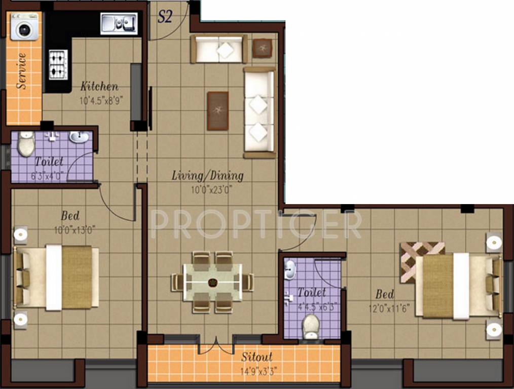 Abhishek Thamarai (2BHK+2T (930 sq ft) 930 sq ft) Abhishek Thamarai (2BHK+2T (930 sq ft) 930 sq ft)