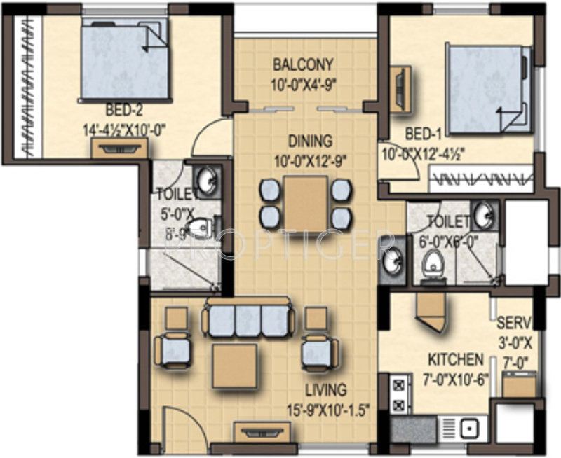 Cordon Central Park (2BHK+2T (1,146 sq ft) 1146 sq ft) Cordon Central Park (2BHK+2T (1,146 sq ft) 1146 sq ft)