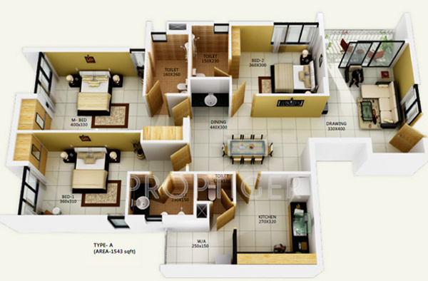 Bee Line Midas (3BHK+3T (1,543 sq ft) 1543 sq ft) Bee Line Midas (3BHK+3T (1,543 sq ft) 1543 sq ft)
