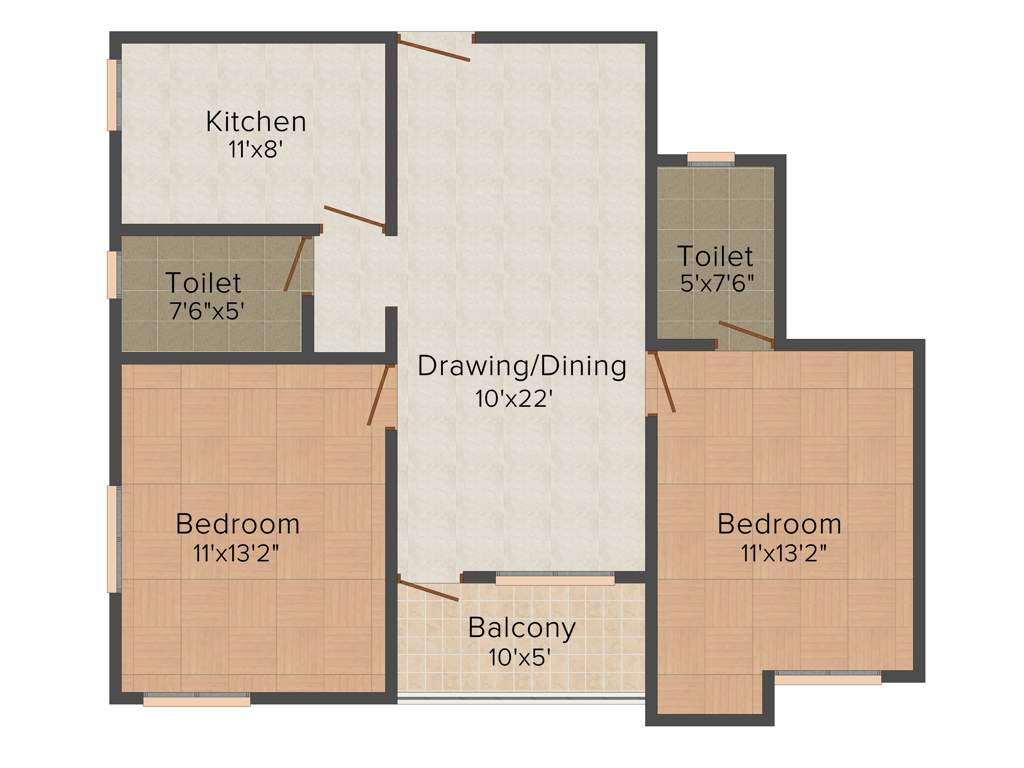 Trellis Royal Castle (2BHK+2T (1,209 sq ft) 1209 sq ft)