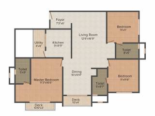 Newry Serenity (3BHK+3T (1,671 sq ft) 1671 sq ft)
