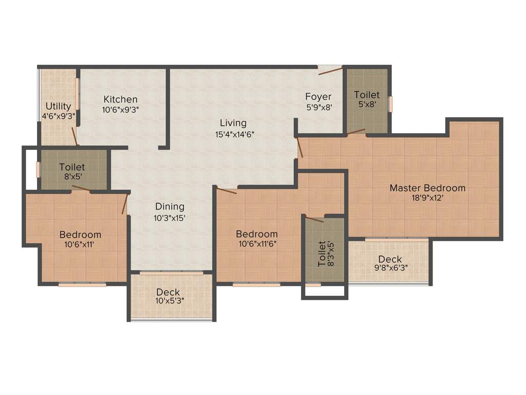 Newry Serenity (3BHK+3T (1,799 sq ft) 1799 sq ft)