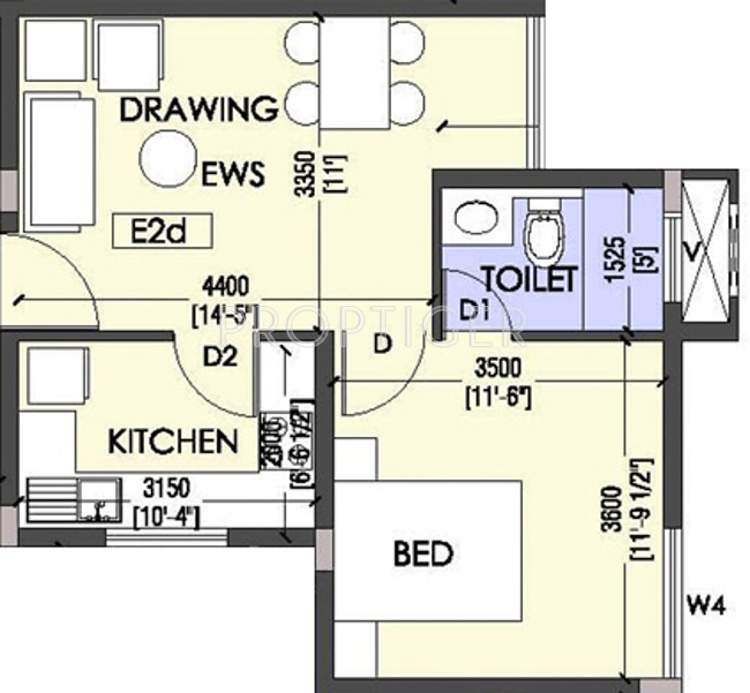 Coromandel Coral Ennar (1BHK+1T (602 sq ft) 602 sq ft)