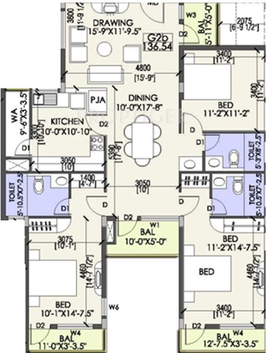 Coromandel Coral Ennar (3BHK+3T (1,764 sq ft) 1764 sq ft)