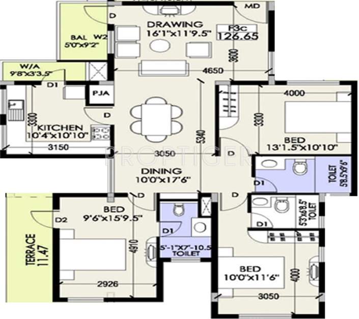 Coromandel Coral Ennar (3BHK+3T (1,739 sq ft) 1739 sq ft)