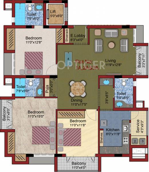 Newry Maple (3BHK+3T (1,620 sq ft) Pooja Room 1620 sq ft) Newry Maple (3BHK+3T (1,620 sq ft) Pooja Room 1620 sq ft)
