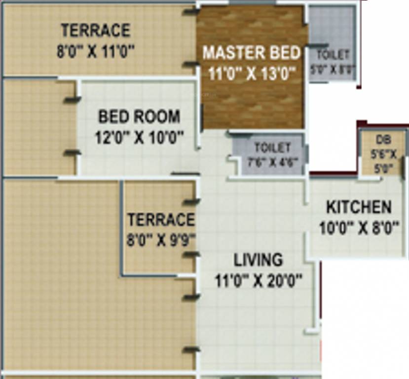 ARV Royale (2BHK+2T (850 sq ft) 850 sq ft)
