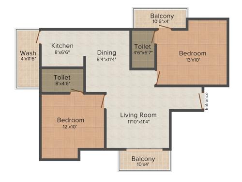 India Komalezham (2BHK+2T (1,075 sq ft) 1075 sq ft)