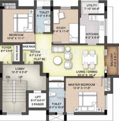 Sreerosh Rhea (3BHK+2T (1,228 sq ft) 1227.87 sq ft)