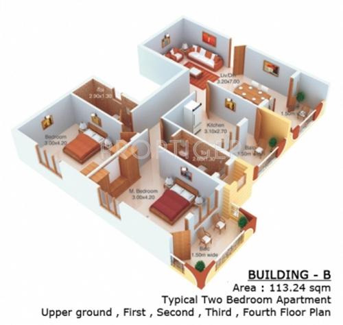 Nanu Sapana Pavillion (2BHK+2T (1,218 sq ft) 1218 sq ft)